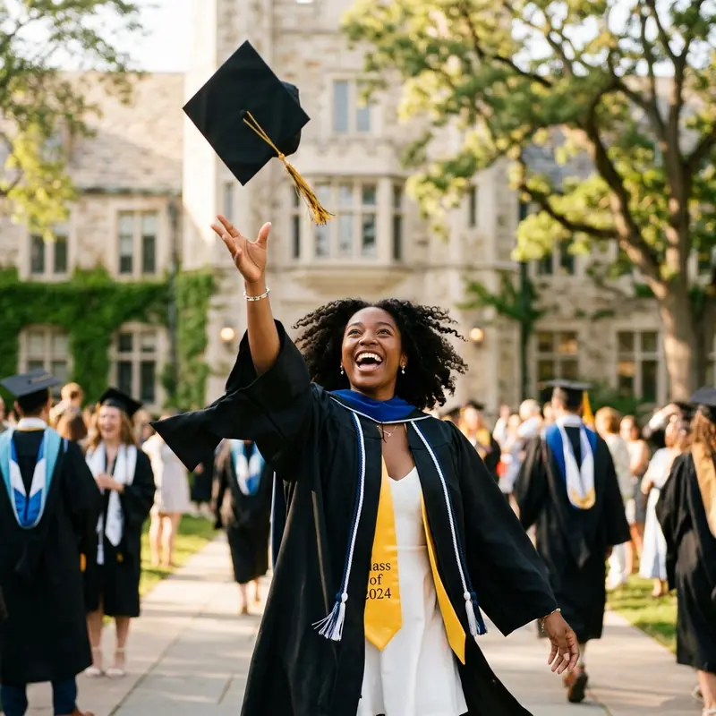 Achievement WhatsApp DP idea — graduation celebration photo