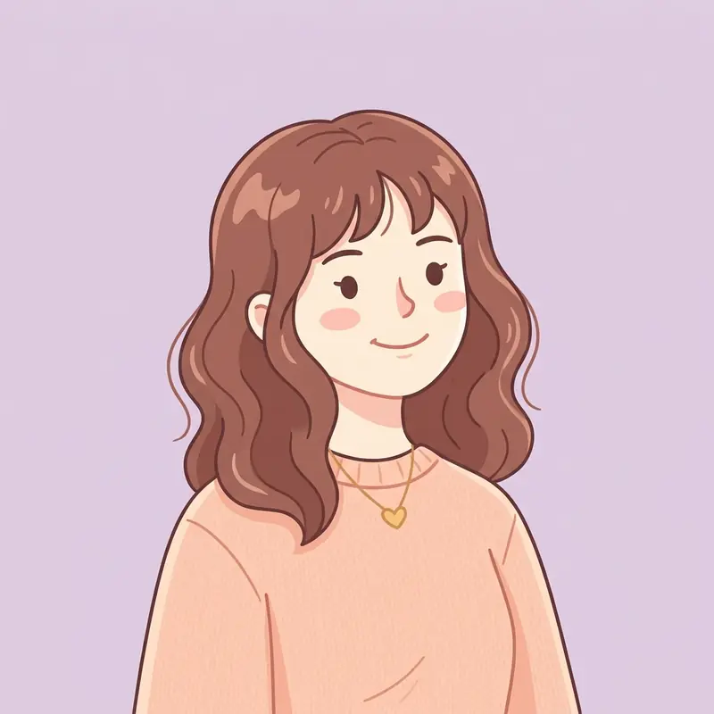 Cartoon avatar WhatsApp DP idea for girls — cute flat illustration style